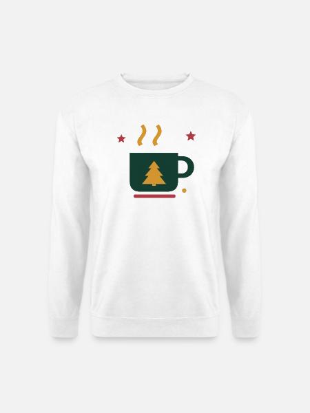 Winterkakao mit Tannenbaum – Adventsmotiv - Unisex Pullover - Weiß