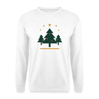 Tannenwald in der Sternnacht – Weihnachten - Unisex Pullover - Weiß - Vorne - Alina (178cm) & Michal (187cm)