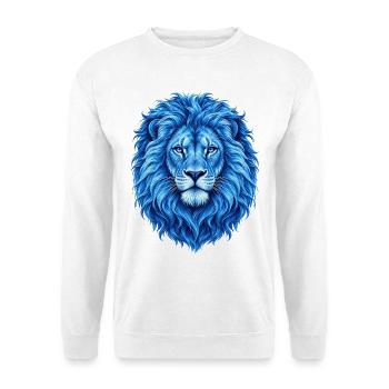 Löwe blaue Löwen aus Afrika König der Tiere - Unisex Pullover - Weiß - Vorne - Alina (178cm) & Michal (187cm)