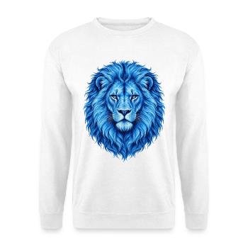 Löwe blaue Löwen aus Afrika König der Tiere - Unisex Pullover - Weiß - Vorne - Alina (178cm) & Michal (187cm)