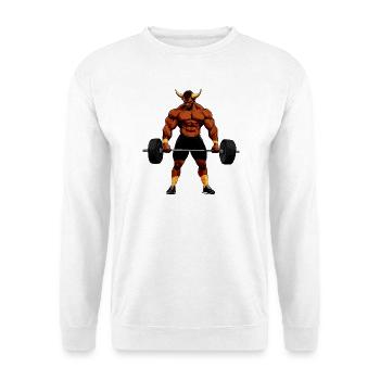 Sport Tiere Stier - Unisex Pullover - Weiß - Vorne - Alina (178cm) & Michal (187cm)