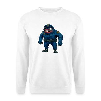 Monster Polizei / Halloween Cop - Unisex Pullover - Weiß - Vorne - Alina (178cm) & Michal (187cm)