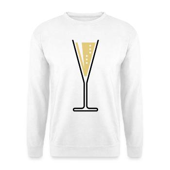 Sektglas (Sekt / Trichter / Offen / 2C) - Unisex Pullover - Weiß - Vorne - Alina (178cm) & Michal (187cm)