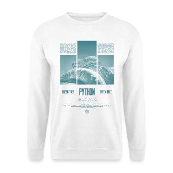 Green Tree Python Modern Reptile Keeper Streetwear - Unisex Pullover - Weiß - Vorne - Alina (178cm) & Michal (187cm)