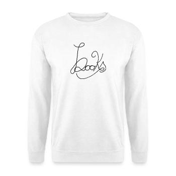 Books - kreatives handschriftliches Design - Unisex Pullover - Weiß - Vorne - Alina (178cm) & Michal (187cm)