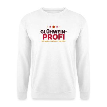 Glühwein-Profi Weihnachtsmarkt - Unisex Pullover - Weiß - Vorne - Alina (178cm) & Michal (187cm)
