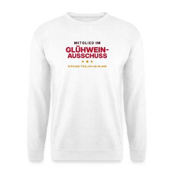 Mitglied im Glühwein-Ausschuss - Unisex Pullover - Weiß - Vorne - Alina (178cm) & Michal (187cm)
