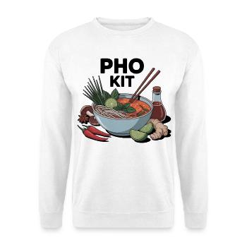 Pho Kit Lustige Nudelsuppenliebhaber - Unisex Pullover - Weiß - Vorne - Alina (178cm) & Michal (187cm)