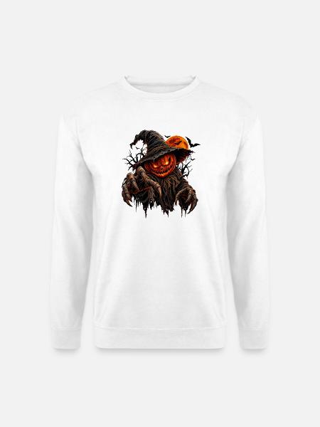 Grusel-Kürbisgeist im Finsterwald - Unisex Pullover - Weiß