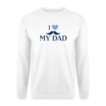 Ich liebe den Schnurrbart meines Vaters - Unisex Pullover - Weiß - Vorne - Alina (178cm) & Michal (187cm)
