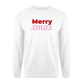 Merry xmas rosa rot - Unisex Pullover - Weiß - Vorne - Alina (178cm) & Michal (187cm)