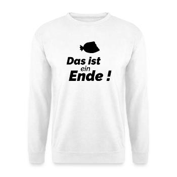 Das ist ein Ende - Unisex Pullover - Weiß - Vorne - Alina (178cm) & Michal (187cm)