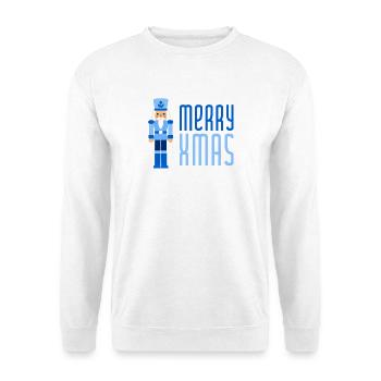 Merry Xmas Nussknacker blau - Unisex Pullover - Weiß - Vorne - Alina (178cm) & Michal (187cm)