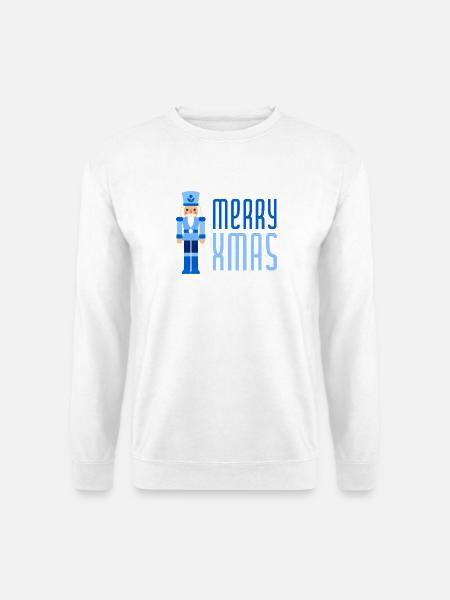 Merry Xmas Nussknacker blau - Unisex Pullover - Weiß