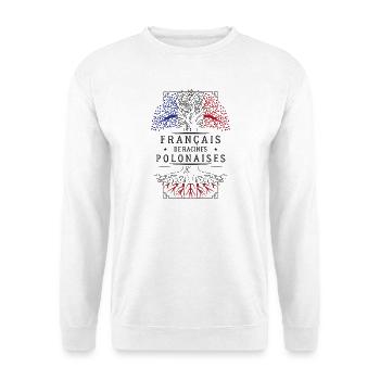 French Polish Roots T-Shirt Geschenk H... - Unisex Pullover - Weiß - Vorne - Alina (178cm) & Michal (187cm)