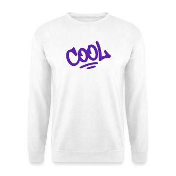 Coole Grafiti Purple Urban Lettering - Unisex Pullover - Weiß - Vorne - Alina (178cm) & Michal (187cm)