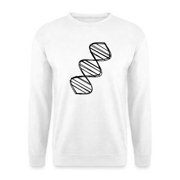 DNA Doppelhelix handgezeichnet - Unisex Pullover - Weiß - Vorne - Alina (178cm) & Michal (187cm)