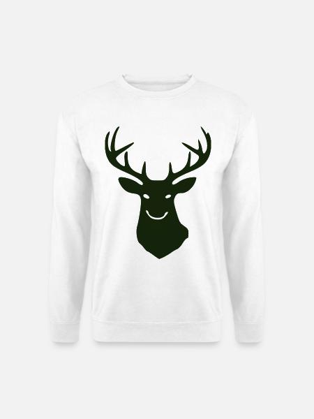 Waldhirsch Silhouette - Unisex Pullover - Weiß