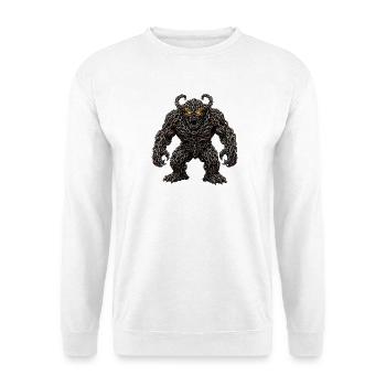 Epischer Rostketten-Monsterdämon - Unisex Pullover - Weiß - Vorne - Alina (178cm) & Michal (187cm)