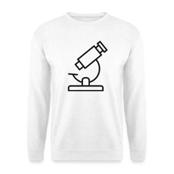 Mikroskoplinien-Symbol - Unisex Pullover - Weiß - Vorne - Alina (178cm) & Michal (187cm)