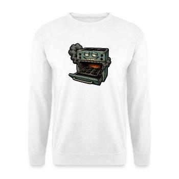 Verbrannte Kekse Backofen Backen Comic T-Shirt - Unisex Pullover - Weiß - Vorne - Alina (178cm) & Michal (187cm)
