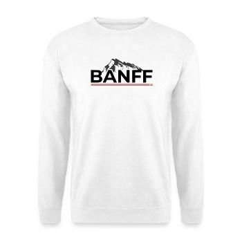Banff Canada Mountain Peak - Unisex Pullover - Weiß - Vorne - Alina (178cm) & Michal (187cm)