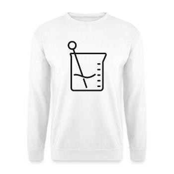 Laborbecher-Linien-Symbol - Unisex Pullover - Weiß - Vorne - Alina (178cm) & Michal (187cm)
