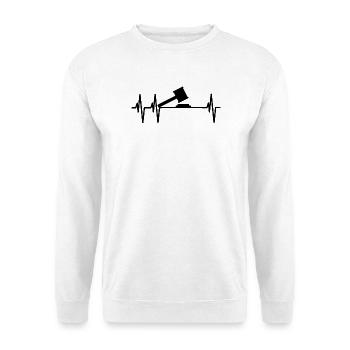 Auktionator Heartbeat - Unisex Pullover - Weiß - Vorne - Alina (178cm) & Michal (187cm)