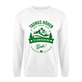 Taunus Höhen Berge Burgen Bäder Gude (Grün)  - Unisex Pullover - Weiß - Vorne - Alina (178cm) & Michal (187cm)