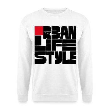 Urban  Life Style - Unisex Pullover - Weiß - Vorne - Alina (178cm) & Michal (187cm)