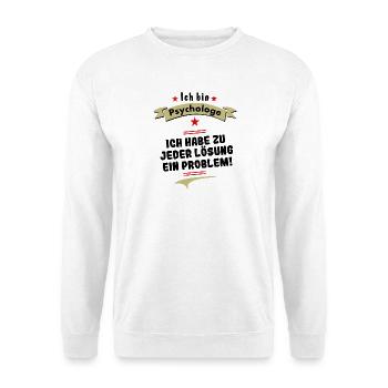 ich bin psychologe - Unisex Pullover - Weiß - Vorne - Alina (178cm) & Michal (187cm)