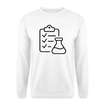 Laborbericht-Symbol - Unisex Pullover - Weiß - Vorne - Alina (178cm) & Michal (187cm)