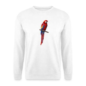 Ara Papagei - Bunter Vogel auf einem Ast - Unisex Pullover - Weiß - Vorne - Alina (178cm) & Michal (187cm)