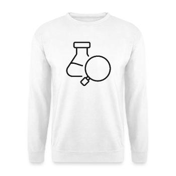 Laboranalyse-Wissenschaftssymbol - Unisex Pullover - Weiß - Vorne - Alina (178cm) & Michal (187cm)