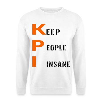 BÜRO-KPI-MITARBEITER - Unisex Pullover - Weiß - Vorne - Alina (178cm) & Michal (187cm)