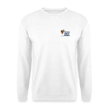 SALBE – Nicht sehr ernst, sehr viel Salbe - Unisex Pullover - Weiß - Vorne - Alina (178cm) & Michal (187cm)