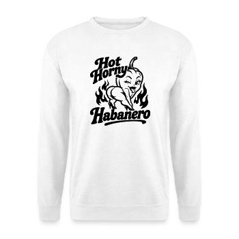 Hot Horny Habanero - Unisex Pullover - Weiß - Vorne - Alina (178cm) & Michal (187cm)