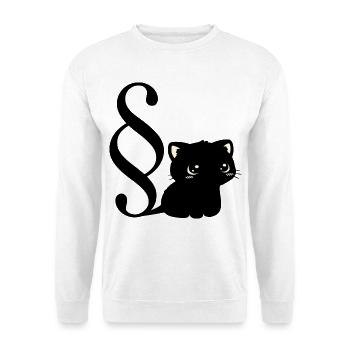 Katzen Gesetze Jura Studium - Unisex Pullover - Weiß - Vorne - Alina (178cm) & Michal (187cm)