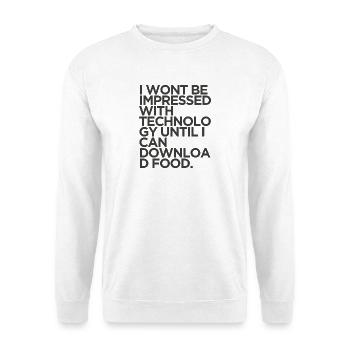 Lustiger Download Food Technology Sarkastisches Meme-Tee - Unisex Pullover - Weiß - Vorne - Alina (178cm) & Michal (187cm)