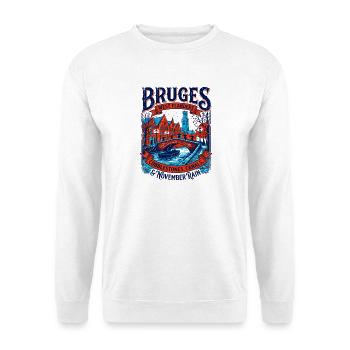 Bruges West Flanders Canals November Rain - Unisex Pullover - Weiß - Vorne - Alina (178cm) & Michal (187cm)