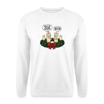 Mach mich nicht an – Weihnachts Humor - Unisex Pullover - Weiß - Vorne - Alina (178cm) & Michal (187cm)