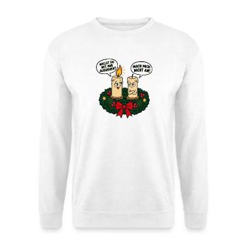Willst du mit mir ausgehen – Winter Humor - Unisex Pullover - Weiß - Vorne - Alina (178cm) & Michal (187cm)