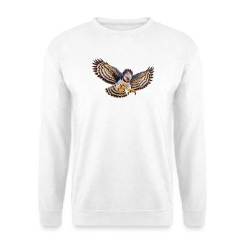 Harpyie im Flug - Unisex Pullover - Weiß - Vorne - Alina (178cm) & Michal (187cm)