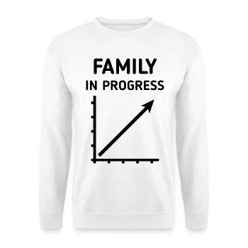 Family In Progress (Schwanger / Eltern / Black) - Unisex Pullover - Weiß - Vorne - Alina (178cm) & Michal (187cm)