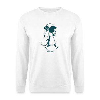 Müde Maus Schlafenszeit  - Unisex Pullover - Weiß - Vorne - Alina (178cm) & Michal (187cm)