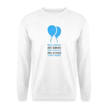 Wir sind Ballons - Unisex Pullover - Weiß - Vorne - Alina (178cm) & Michal (187cm)