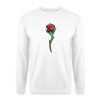 Rose Bloom Aquarell - Unisex Pullover - Weiß - Vorne - Alina (178cm) & Michal (187cm)