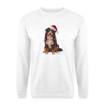 Berner Sennenhund Weihnachten Lichterkette - Unisex Pullover - Weiß - Vorne - Alina (178cm) & Michal (187cm)