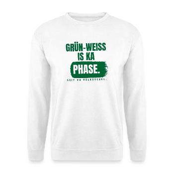 Grün-Weiß is ka Phase - Unisex Pullover - Weiß - Vorne - Alina (178cm) & Michal (187cm)
