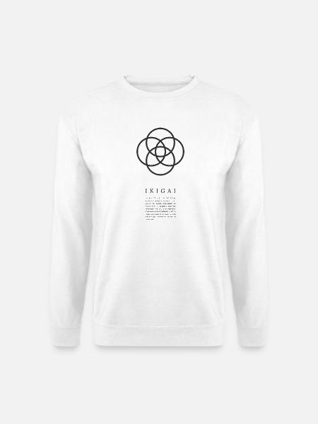 IKIGAI Japan Grafik Typografie Design - Unisex Pullover - Weiß